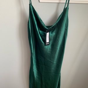 Nasty Gal Silk Cowl Neck Dress